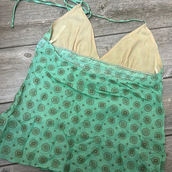 Gadzooks turquoise/teal halter top with real shells - Picture 4 of 6